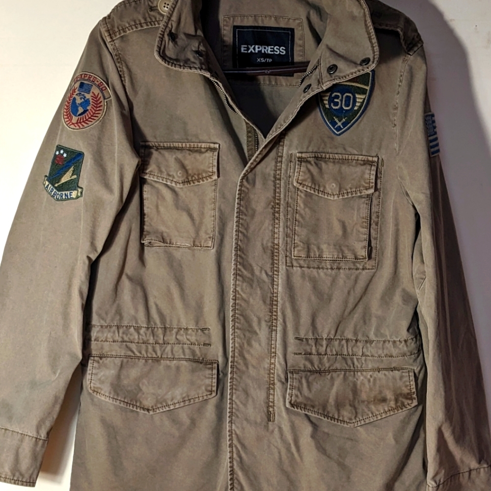 Post-Apocalyptic/Punk Military-style Flight Jacket with Big Cargo Pockets